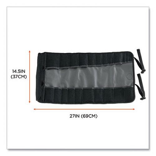 ergodyne Arsenal 5870 Tool Roll-Up, 25 Compartments, 27 x 14.5, Polyester, Gray (13770)