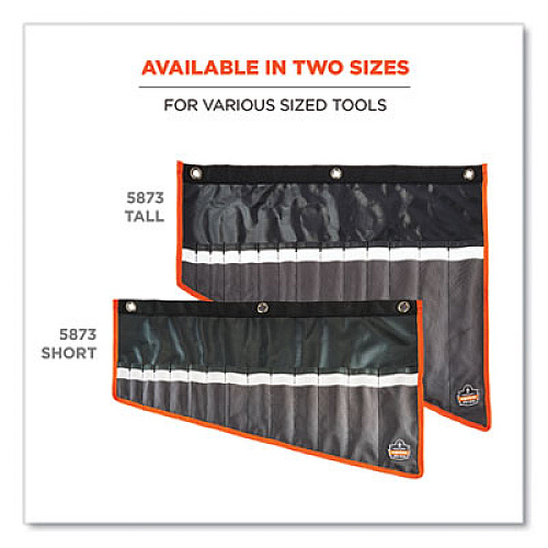 ergodyne Arsenal 5873 Polyester Wrench Roll Up, 14 Compartments, 26.5 x 16.5, Polyester, Black (13775)