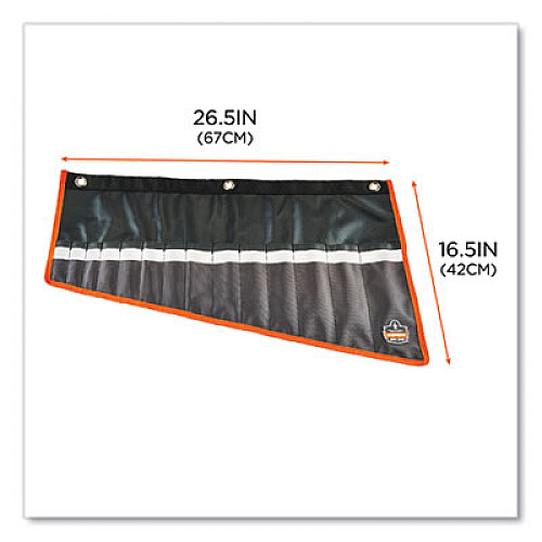 ergodyne Arsenal 5873 Polyester Wrench Roll Up, 14 Compartments, 26.5 x 16.5, Polyester, Black (13775)