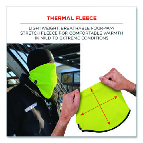 ergodyne N-Ferno 6960 Fleece Neck Gaiter, Fleece, One Size Fits Most, Hi-Vis Lime (16961)