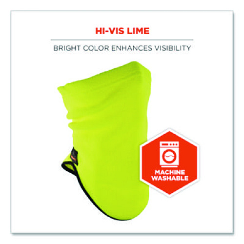 ergodyne N-Ferno 6960 Fleece Neck Gaiter, Fleece, One Size Fits Most, Hi-Vis Lime (16961)