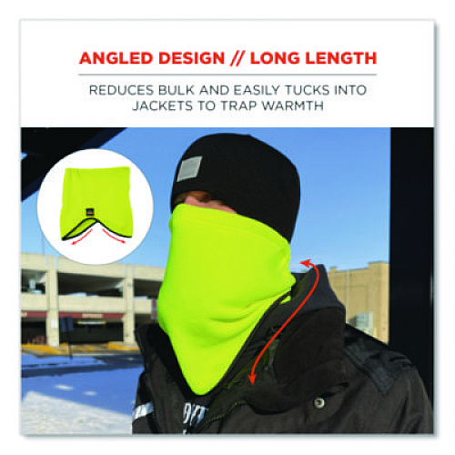 ergodyne N-Ferno 6960 Fleece Neck Gaiter, Fleece, One Size Fits Most, Hi-Vis Lime (16961)