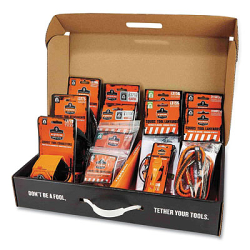 ergodyne Squids 3185 Glazier Tool Tethering Kit, Assorted Max Working Capacities, Lengths and Colors (19655)