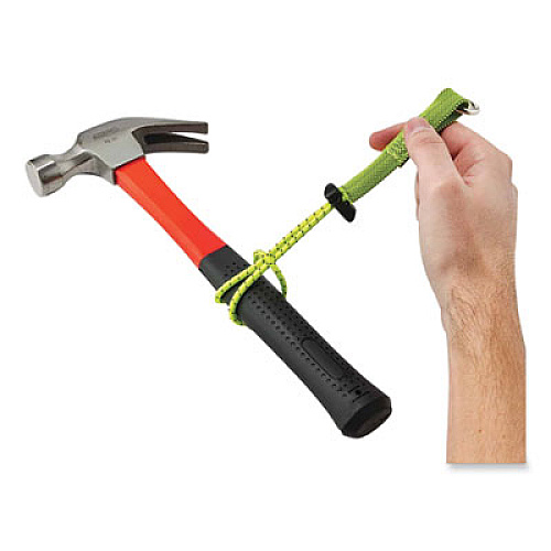 ergodyne Squids 3703 Elastic Loop Tool Tails with D-Rings, 15 lb Max Working Capacity, 15" Long, Lime, 3/Pack, 20 Packs/Carton (19767BULK)