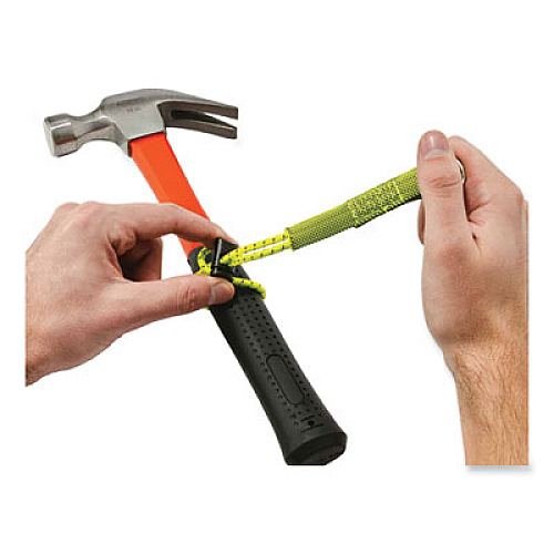 ergodyne Squids 3703 Elastic Loop Tool Tails with D-Rings, 15 lb Max Working Capacity, 15" Long, Lime, 3/Pack, 20 Packs/Carton (19767BULK)