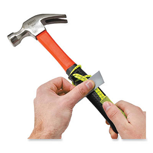 ergodyne Squids 3703 Elastic Loop Tool Tails with D-Rings, 15 lb Max Working Capacity, 15" Long, Lime, 3/Pack, 20 Packs/Carton (19767BULK)