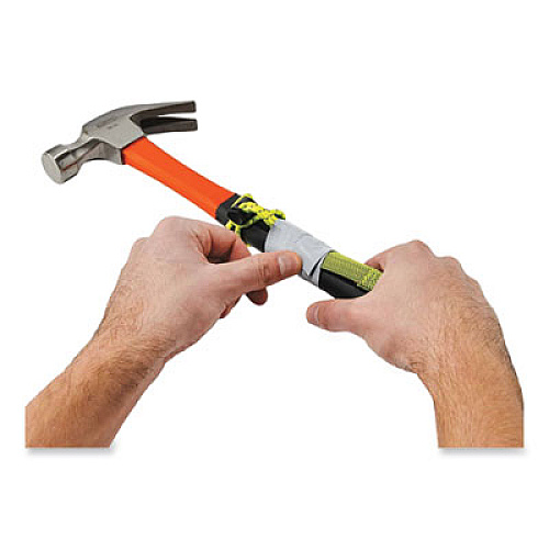 ergodyne Squids 3703 Elastic Loop Tool Tails with D-Rings, 15 lb Max Working Capacity, 15" Long, Lime, 3/Pack, 20 Packs/Carton (19767BULK)