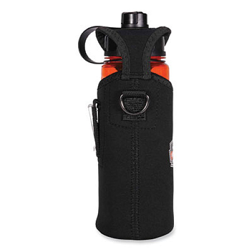 ergodyne Squids 3775 Can + Bottle Holder Trap, Large, 3.62 x 7.25 x 2.5, Neoprene, Black (19776)