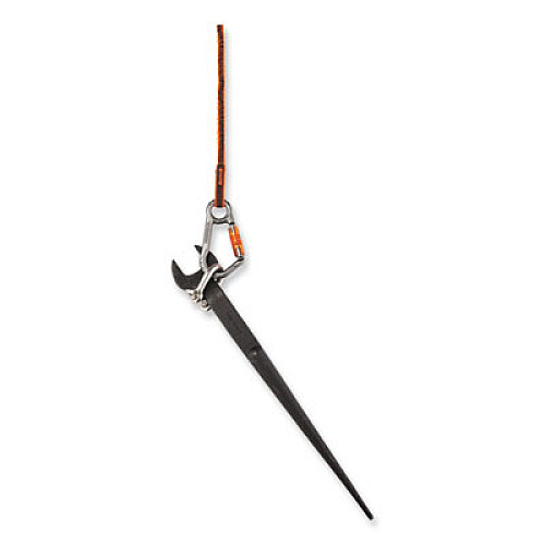 ergodyne Squids 3108F(x)Tool Lanyard with Locking Aluminum Carabiner + Loop, 15 lb Max Working Capacity, 38" to 48" Long, Orange/Gray (19808)