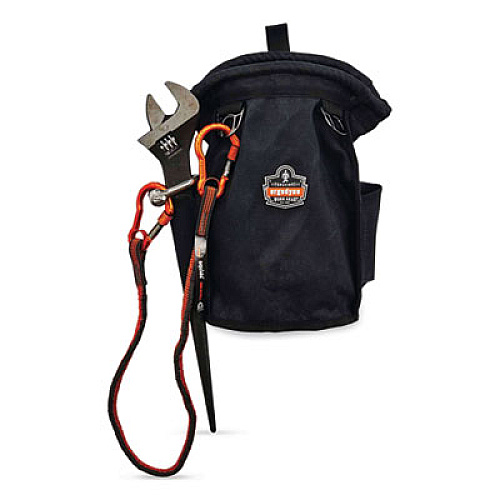 ergodyne Squids 3110F(x) Tool Lanyard with Aluminum Carabiners, 10 lb Max Working Capacity, 38" to 48" Long, Orange/Gray (19822)