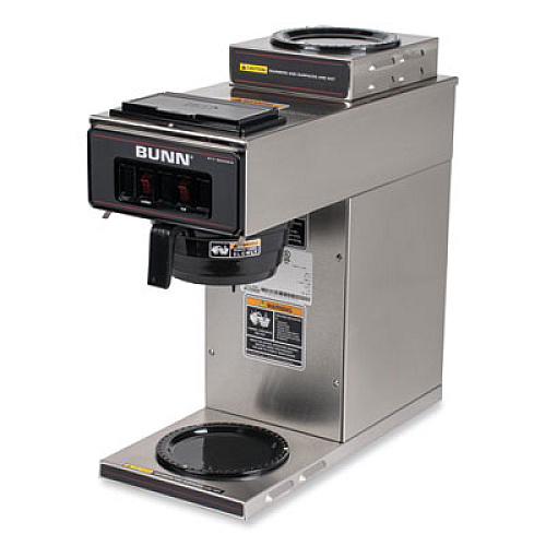 BUNN VP17-2 12-Cup Pourover Coffee Brewer, Black/Stainless Steel (133000002)
