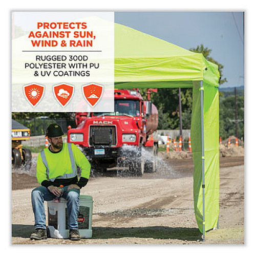 ergodyne Shax 6097 Pop-Up Tent Sidewall, Single Skin, 10 ft x 10 ft, Polyester, Lime (12995)