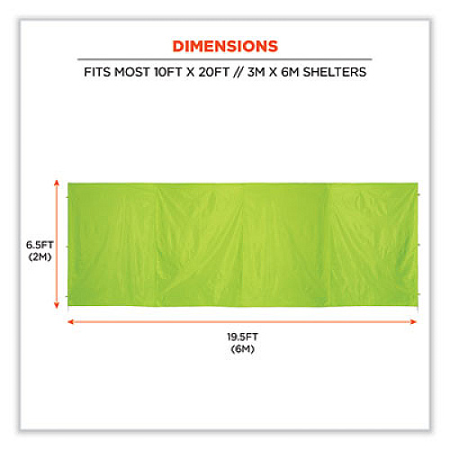 ergodyne Shax 6097 Pop-Up Tent Sidewall, Single Skin, 10 ft x 10 ft, Polyester, Lime (12995)