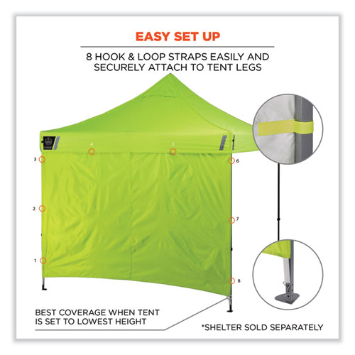 Shax 6098 Pop-Up Tent Sidewall, Single Skin, 10 ft x 10 ft, Polyester, Lime (12998)