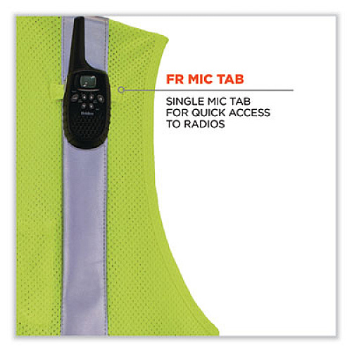 ergodyne GloWear 8263FRHL Class 2 FR Safety Economy Hook and Loop Vest, Modacrylic Mesh/Cotton, 4X-Large/5X-Large, Lime (21869)