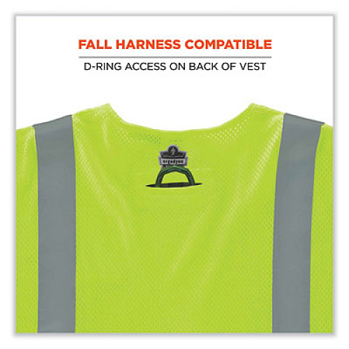ergodyne GloWear 8356FRHL Class 3 FR Hook and Loop Safety Vest with Sleeves, Modacrylic, Small/Medium, Lime (22213)