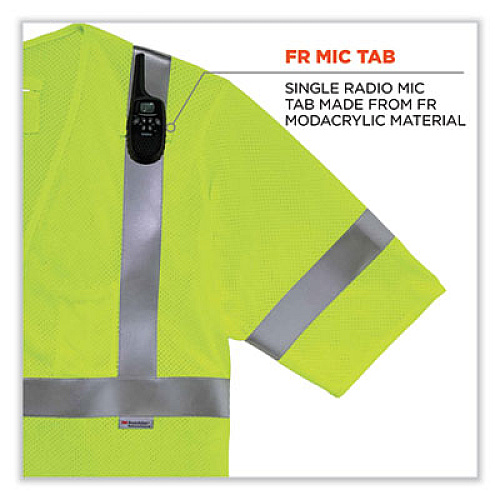 ergodyne GloWear 8356FRHL Class 3 FR Hook and Loop Safety Vest with Sleeves, Modacrylic, Small/Medium, Lime (22213)