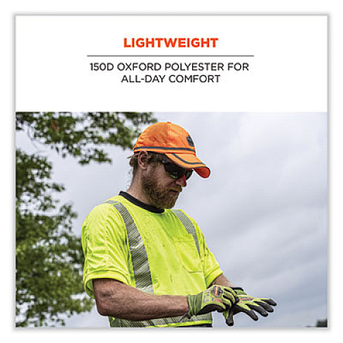 ergodyne GloWear 8930 Hi-Vis Baseball Cap, Polyester, One Size Fits Most, Orange (23238)