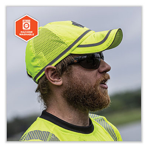 ergodyne GloWear 8930 Hi-Vis Baseball Cap, Polyester, One Size Fits Most, Lime (23239)