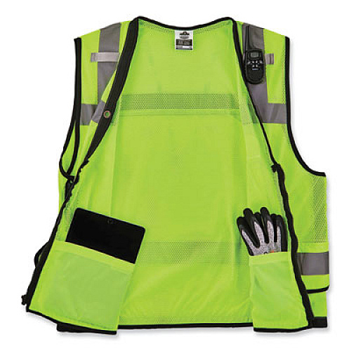 ergodyne GloWear 8253HDZ Class 2 Heavy-Duty Mesh Surveyors Vest, Polyester, Small/Medium, Lime (23323)