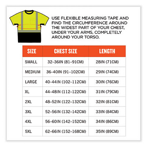 ergodyne GloWear 8283BK Class 2 Lightweight Performance Hi-Vis T-Shirt, Polyester, Large, Lime (23504)