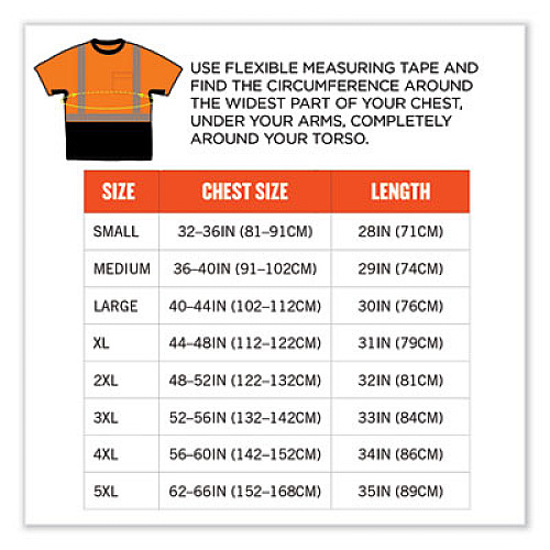 ergodyne GloWear 8283BK Class 2 Lightweight Performance Hi-Vis T-Shirt, Polyester, X-Large, Orange (23515)