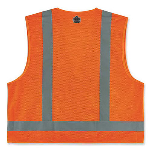 ergodyne GloWear 8249Z Class 2 Economy Surveyors Zipper Vest, Polyester, 2X-Large/3X-Large, Orange (24017)