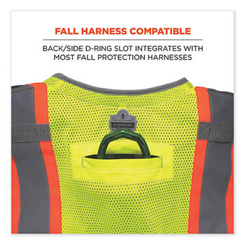 ergodyne GloWear 8231TV Class 2 Hi-Vis Tool Tethering Safety Vest, Polyester, 4X-Large/5X-Large, Lime (24179)