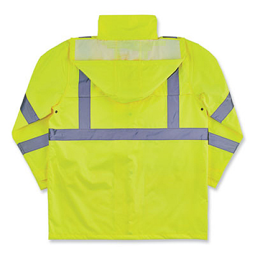 ergodyne GloWear 8366 Class 3 Lightweight Hi-Vis Rain Jacket, Polyester, Medium, Lime (24333)