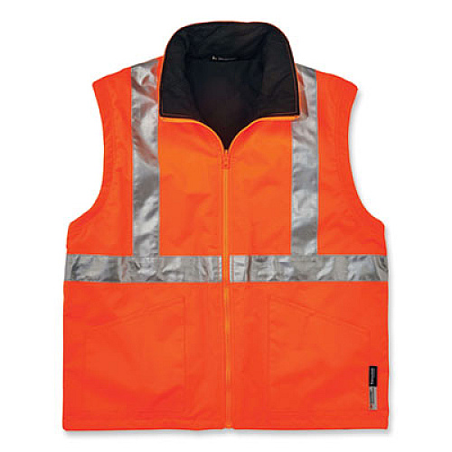 ergodyne GloWear 8385 Class 3 Hi-Vis 4-in-1 Jacket, 3X-Large, Orange (24377)