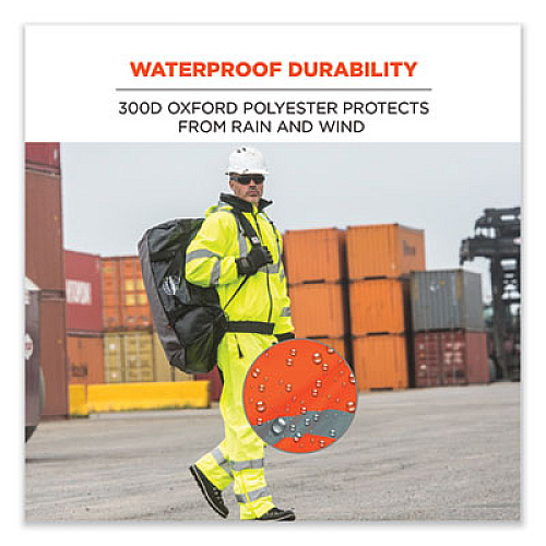 ergodyne GloWear 8915 Class E Hi-Vis Rain Pants, Large, Orange (24414)