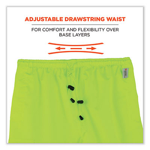 ergodyne GloWear 8915 Class E Hi-Vis Rain Pants, Small, Lime (24422)