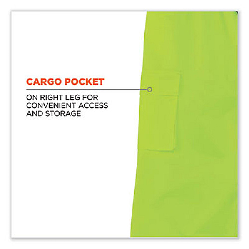 ergodyne GloWear 8915 Class E Hi-Vis Rain Pants, Large, Lime (24424)