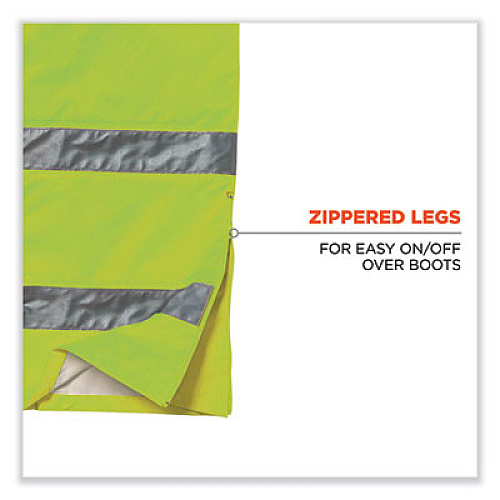 ergodyne GloWear 8915 Class E Hi-Vis Rain Pants, X-Large, Lime (24425)