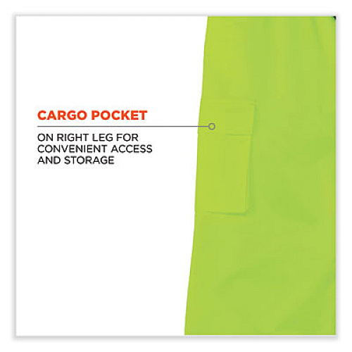 ergodyne GloWear 8915 Class E Hi-Vis Rain Pants, X-Large, Lime (24425)