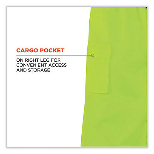 ergodyne GloWear 8915 Class E Hi-Vis Rain Pants, 2X-Large, Lime (24426)