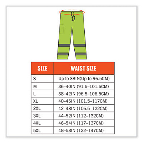ergodyne GloWear 8915 Class E Hi-Vis Rain Pants, 3X-Large, Lime (24427)