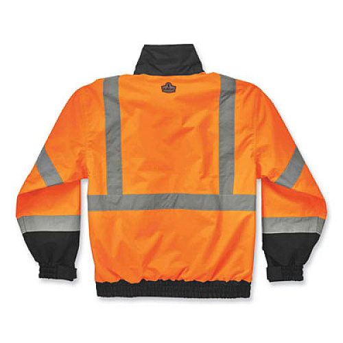 ergodyne GloWear 8379 Class 3 Hi-Vis Fleece Lined Bomber Jacket, Orange, 2X-Large (24466)