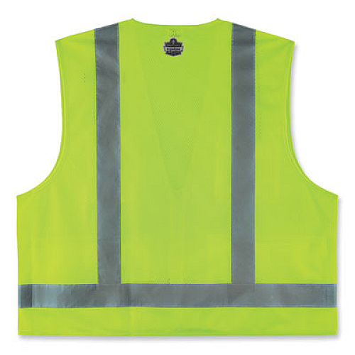 ergodyne GloWear 8249Z-S Single Size Class 2 Economy Surveyors Zipper Vest, Polyester, X-Large, Lime (24505)