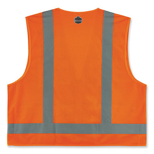 ergodyne GloWear 8249Z-S Single Size Class 2 Economy Surveyors Zipper Vest, Polyester, Medium, Orange (24513)
