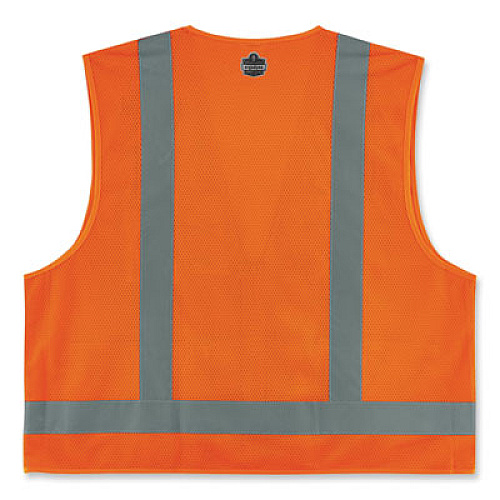ergodyne GloWear 8249Z-S Single Size Class 2 Economy Surveyors Zipper Vest, Polyester, X-Large, Orange (24515)