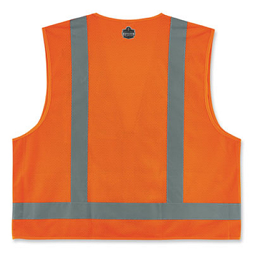 ergodyne GloWear 8249Z-S Single Size Class 2 Economy Surveyors Zipper Vest, Polyester, 3X-Large, Orange (24517)