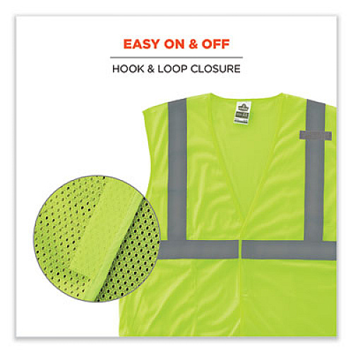 ergodyne GloWear 8210HL-S Single Size Class 2 Economy Mesh Vest, Polyester, X-Large, Lime (24525)