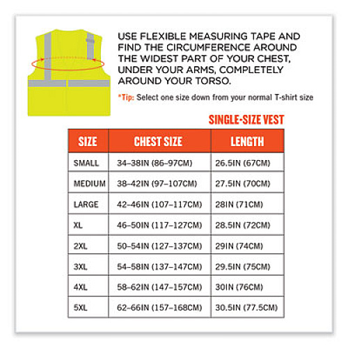 ergodyne GloWear 8210HL-S Single Size Class 2 Economy Mesh Vest, Polyester, 5X-Large, Lime (24529)