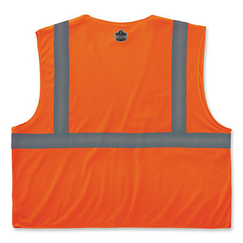 ergodyne GloWear 8210HL-S Single Size Class 2 Economy Mesh Vest, Polyester, Small, Orange (24532)