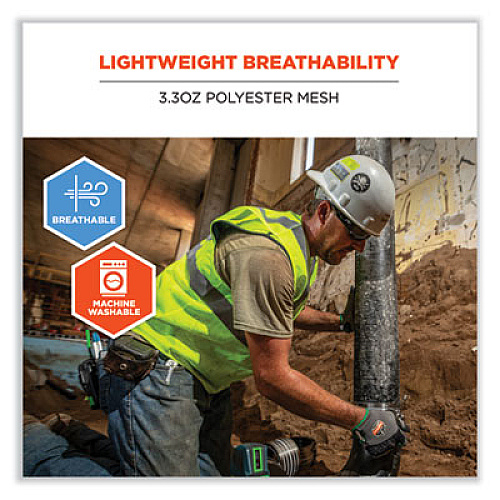 ergodyne GloWear 8210HL-S Single Size Class 2 Economy Mesh Vest, Polyester, Medium, Orange (24533)