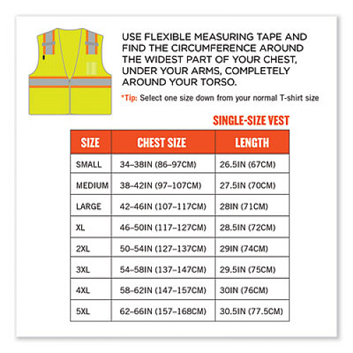 ergodyne GloWear 8246Z-S Single Size Class 2 Two-Tone Mesh Vest, Polyester, Small, Lime (24562)