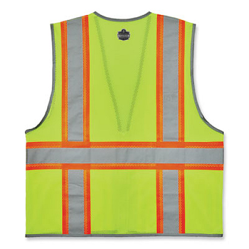 ergodyne GloWear 8246Z-S Single Size Class 2 Two-Tone Mesh Vest, Polyester, Small, Lime (24562)