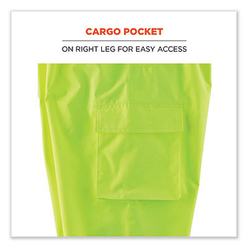 ergodyne GloWear 8918BK Class E Hi-Vis Rain Bibs Black Bottom, Small, Lime (25012)