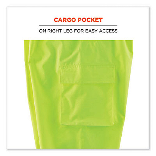 ergodyne GloWear 8918BK Class E Hi-Vis Rain Bibs Black Bottom, 4X-Large, Lime (25018)